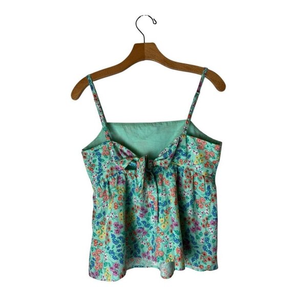 J Crew Shirt‎ Women 6 Green Floral Tie Back Tank Top Cami NWT Boho Cottagecore - Picture 3 of 12